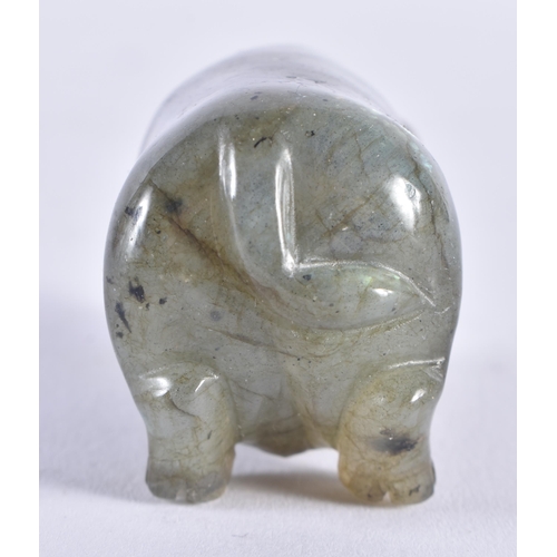 1213 - A CONTINENTAL CARVED OPAL FIGURE OF A PIG. 5 cm x 3.75 cm.