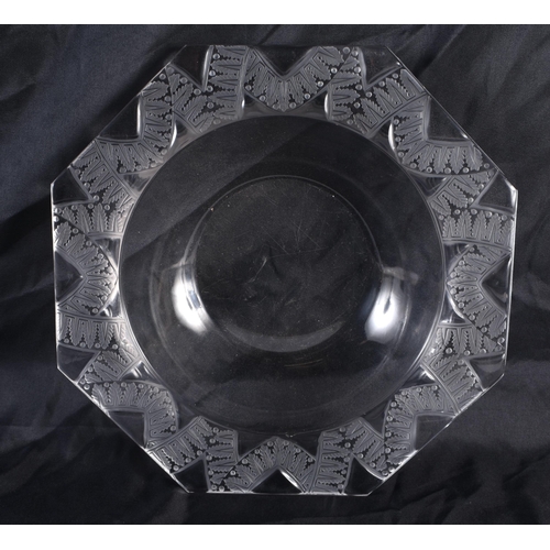 1224 - A LARGE FRENCH LALIQUE GLASS BOWL. 27 cm wide.