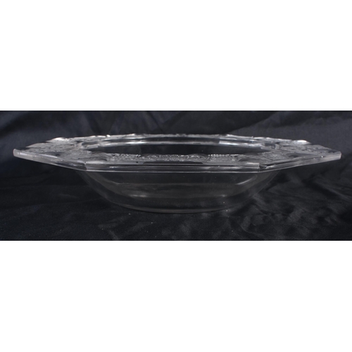 1224 - A LARGE FRENCH LALIQUE GLASS BOWL. 27 cm wide.