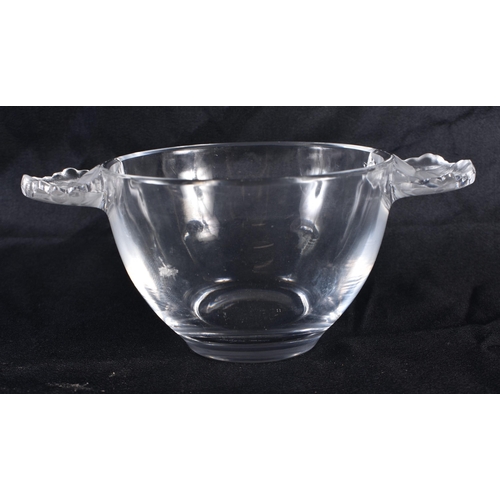 1226 - A FRENCH LALIQUE GLASS FLOWER BOWL. 14 cm wide.