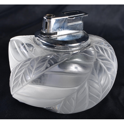 1233 - A FRENCH LALIQUE GLASS LIGHTER. 11 cm wide.