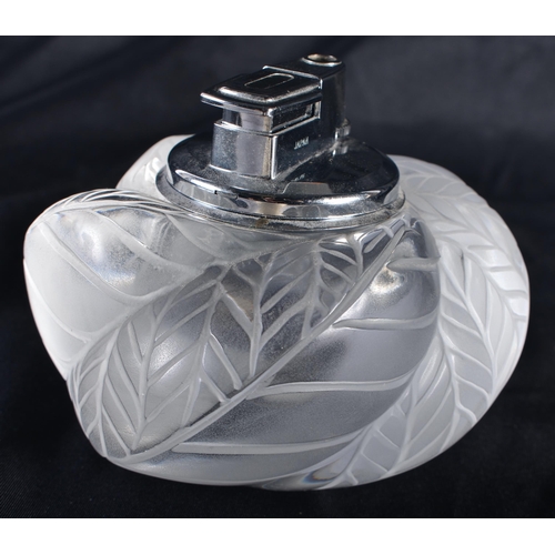 1233 - A FRENCH LALIQUE GLASS LIGHTER. 11 cm wide.