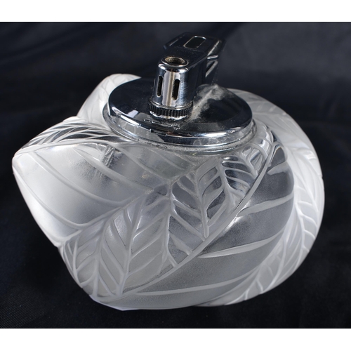 1233 - A FRENCH LALIQUE GLASS LIGHTER. 11 cm wide.