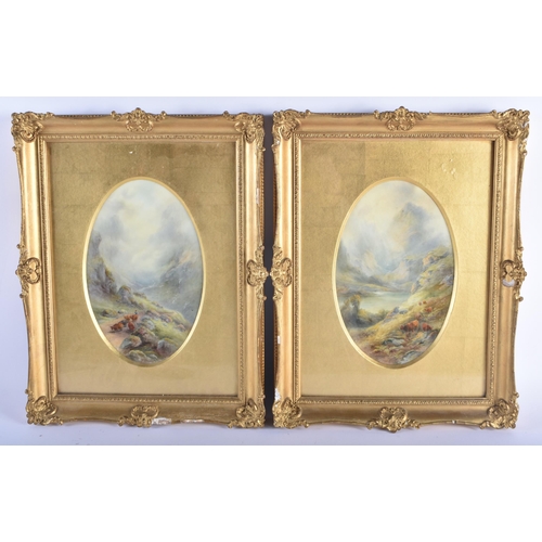 1247 - A FINE PAIR OF ROYAL WORCESTER STINTON PORCELAIN PLAQUES by James Stinton. 38 cm x 30 cm.