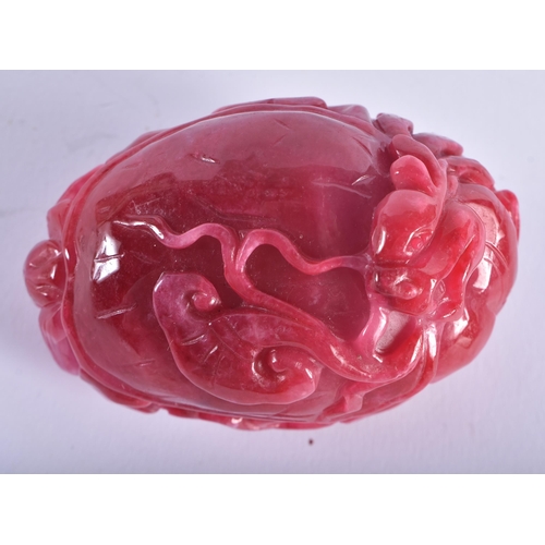 1252 - A CHINESE CARVED TOURMALINE BOULDER 20th Century. 8.5 cm x 5.5 cm.