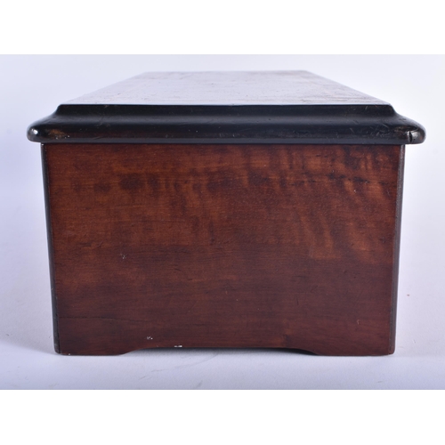 1257 - AN ANTIQUE SWISS MUSICAL BOX. 42 cm x 16 cm, length of comb 14.5 cm.