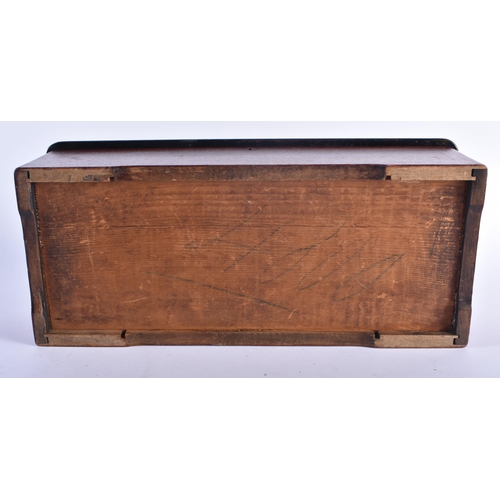 1257 - AN ANTIQUE SWISS MUSICAL BOX. 42 cm x 16 cm, length of comb 14.5 cm.