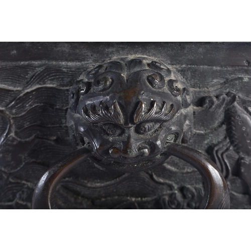 1268 - AN EXTREMELY RARE 17TH CENTURY CHINESE BRONZE CENSER AND COVER bearing Xuande inscription to the bas... 