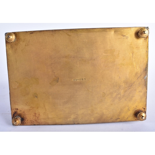 1277 - A MID 19TH CENTURY FRENCH GILT BRONZE TABLE CASKET inscribed A B Paris, decorated with cavaliers and... 