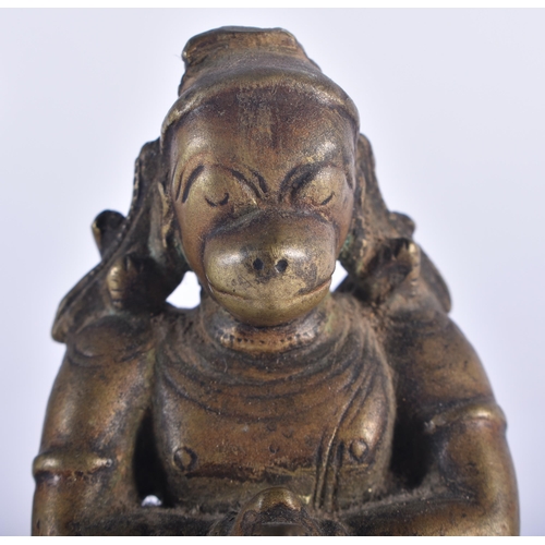 1286 - A 17TH/18TH CENTURY INDIAN BRONZE FIGURE OF A HINDU DEITY together with a similar bronze figure of t... 