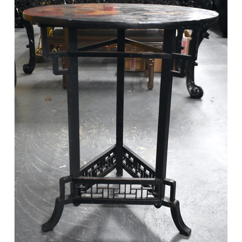 1307 - A 19TH CENTURY JAPANESE MEIJI PERIOD COUNTRY HOUSE AESTHETIC MOVEMENT TABLE decorated in lacquer wit... 