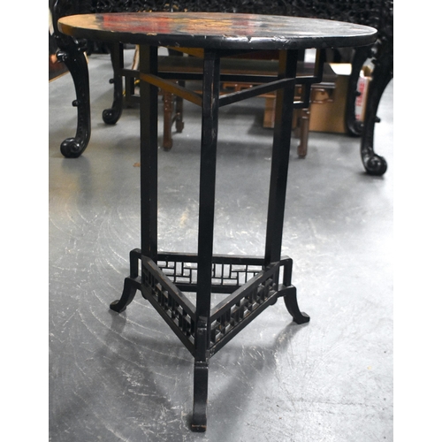 1307 - A 19TH CENTURY JAPANESE MEIJI PERIOD COUNTRY HOUSE AESTHETIC MOVEMENT TABLE decorated in lacquer wit... 