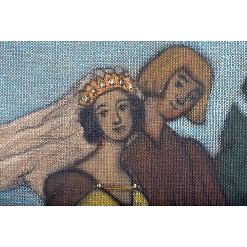 1317 - AN ART DECO OIL ON CANVAS signed Pat 1928. 60 cm x 54 cm.