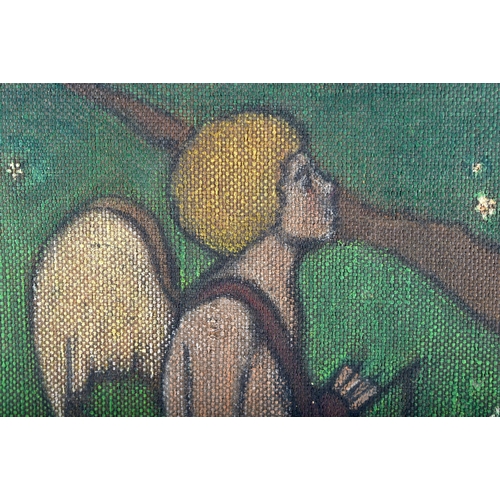 1317 - AN ART DECO OIL ON CANVAS signed Pat 1928. 60 cm x 54 cm.