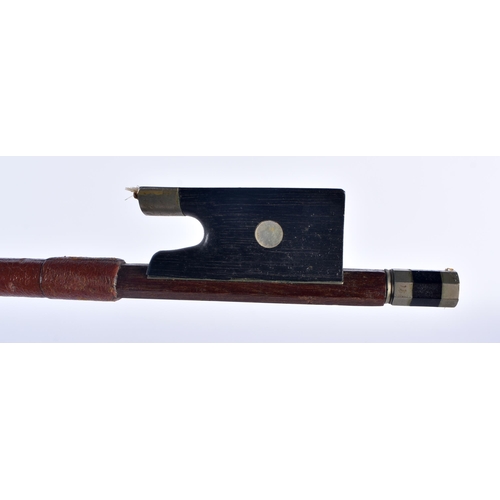 1318 - A TWO PIECE BACK VIOLIN together with a bow signed Tourte. Violin 58.5 cm long, length of back exclu... 