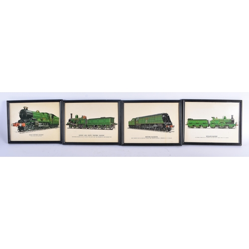 1319 - A COLLECTION OF RAILWAY COLOURED LOCOMOTIVE PRINTS. 24 cm x 16 cm. (qty)