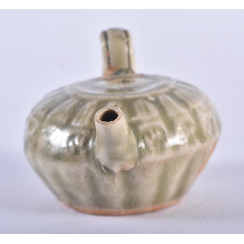 1321 - A 19TH CENTURY JAPANESE MEIJI PERIOD KOREAN CELADON WATER DROPPER. 6 cm wide.