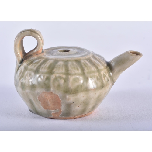 1321 - A 19TH CENTURY JAPANESE MEIJI PERIOD KOREAN CELADON WATER DROPPER. 6 cm wide.