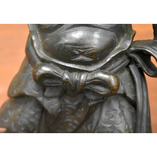 1342 - A LARGE 19TH CENTURY JAPANESE MEIJI PERIOD BRONZE DEMON OKIMONO. 58 cm high.