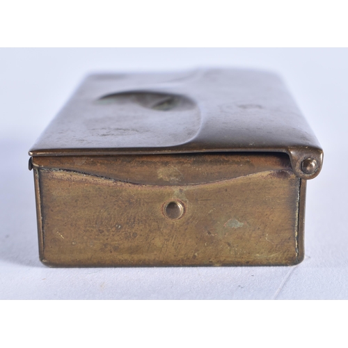 1353 - AN ART DECO GESCHUTZ AUSTRIAN OWL STAMP BOX. 8 cm x 4 cm.