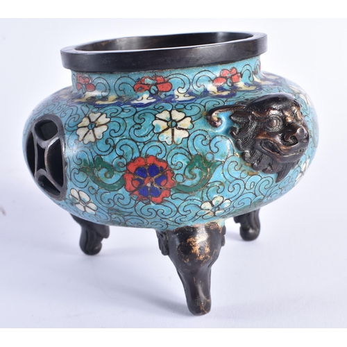 1375 - AN EARLY 20TH CENTURY CHINESE CLOISONNE ENAMEL BRONZE CENSER Late Qing/Republic. 18 cm x 12 cm.