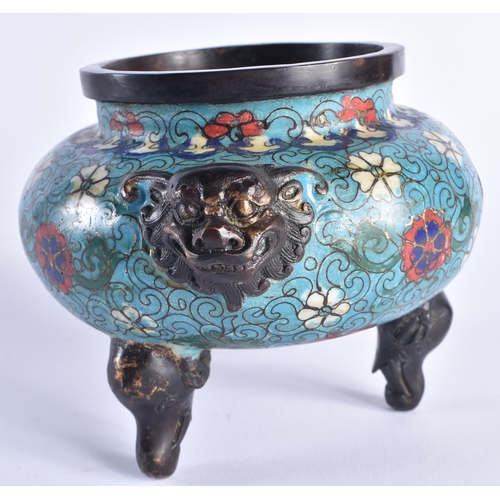 1375 - AN EARLY 20TH CENTURY CHINESE CLOISONNE ENAMEL BRONZE CENSER Late Qing/Republic. 18 cm x 12 cm.