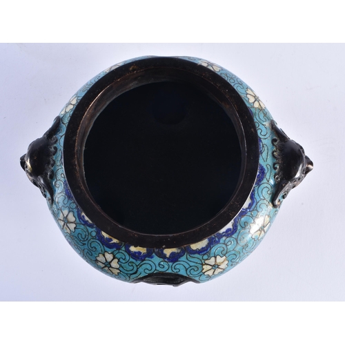 1375 - AN EARLY 20TH CENTURY CHINESE CLOISONNE ENAMEL BRONZE CENSER Late Qing/Republic. 18 cm x 12 cm.