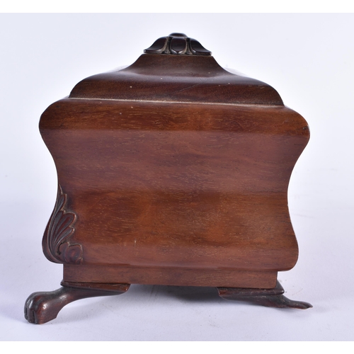 1377 - AN ANTIQUE CONTINENTAL TREEN CARVED WOOD COAT HANGER together with a Victorian mahogany money box. L... 