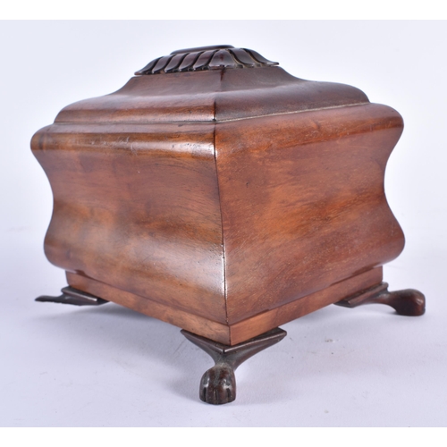 1377 - AN ANTIQUE CONTINENTAL TREEN CARVED WOOD COAT HANGER together with a Victorian mahogany money box. L... 