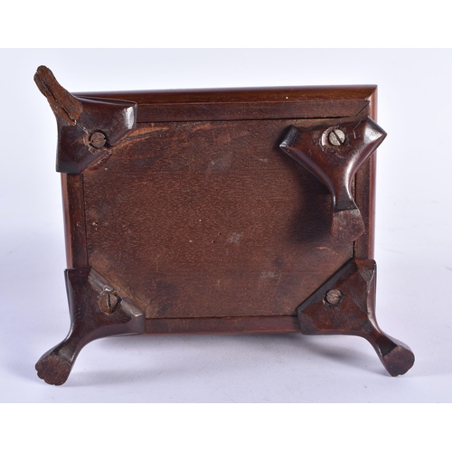 1377 - AN ANTIQUE CONTINENTAL TREEN CARVED WOOD COAT HANGER together with a Victorian mahogany money box. L... 