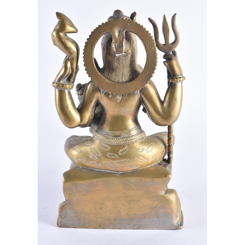 1395 - A 19TH CENTURY INDIAN BRONZE FIGURE OF A HINDU DEITY modelled holding a version of baby ganesha. 28 ... 