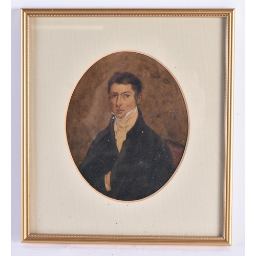 1402 - English School (Early 19th Century) Oil painting of William Thomas, Widecombe Nr Bath. 24 cm x 22 cm... 