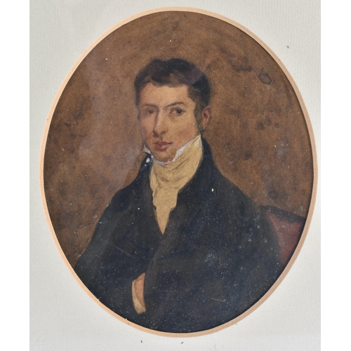 1402 - English School (Early 19th Century) Oil painting of William Thomas, Widecombe Nr Bath. 24 cm x 22 cm... 