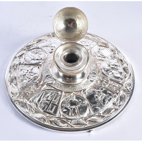 1404 - A RARE VICTORIAN ELKINGTON & CO SILVER PLATED GLOBE INKWELL by John Leighton (1822-1912) (designer),... 