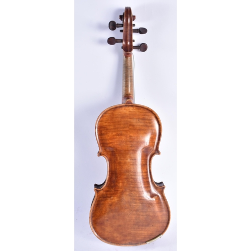 1408 - A TWO PIECE BACK VIOLIN bearing indistinct signature to back, signed inside Steiner, together with a... 