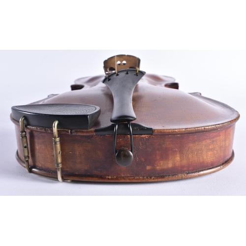 1408 - A TWO PIECE BACK VIOLIN bearing indistinct signature to back, signed inside Steiner, together with a... 