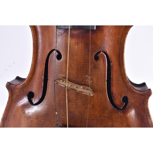 1408 - A TWO PIECE BACK VIOLIN bearing indistinct signature to back, signed inside Steiner, together with a... 