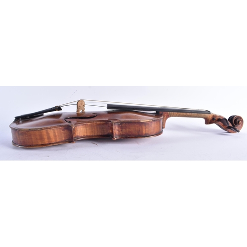 1408 - A TWO PIECE BACK VIOLIN bearing indistinct signature to back, signed inside Steiner, together with a... 