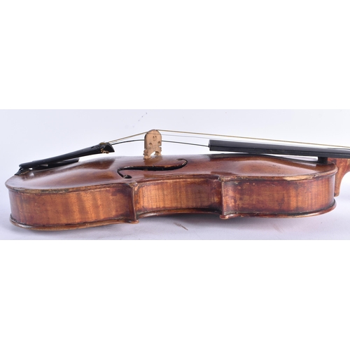 1408 - A TWO PIECE BACK VIOLIN bearing indistinct signature to back, signed inside Steiner, together with a... 