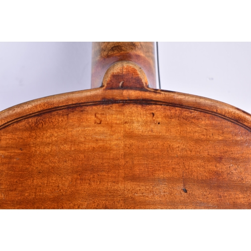 1408 - A TWO PIECE BACK VIOLIN bearing indistinct signature to back, signed inside Steiner, together with a... 