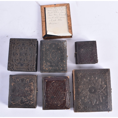 1413 - A GOOD COLLECTION OF EARLY DAGUERREOTYPES some possibly of deceased subjects. Largest image 9.5 cm x... 