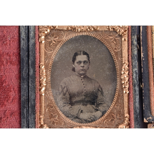 1413 - A GOOD COLLECTION OF EARLY DAGUERREOTYPES some possibly of deceased subjects. Largest image 9.5 cm x... 