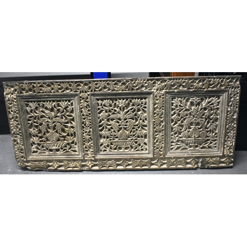 1439 - A LOVELY 18TH/19TH CENTURY INDIAN RAJASTHAN CARVED SCHIST STONE PANEL of Islamic form. 42.5 cm x 101... 