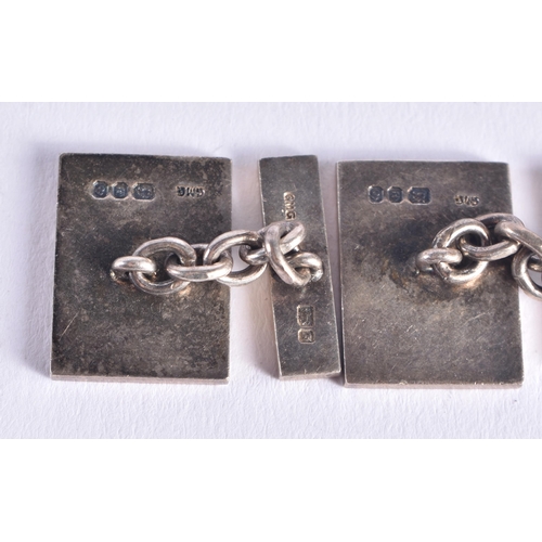 1461 - SILVER CUFFLINKS and a silver ingot. 60 grams. (qty)