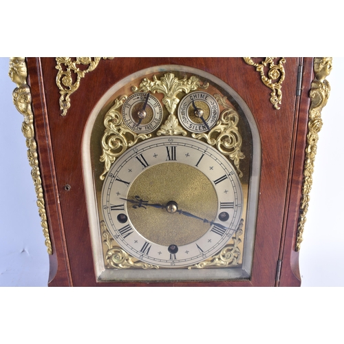 1473 - A LARGE ANTIQUE MAHOGANY PULL REPEAT BRACKET CLOCK with gilt brass mounts. 50 cm x 28 cm.