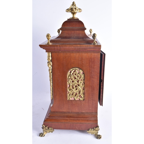 1473 - A LARGE ANTIQUE MAHOGANY PULL REPEAT BRACKET CLOCK with gilt brass mounts. 50 cm x 28 cm.