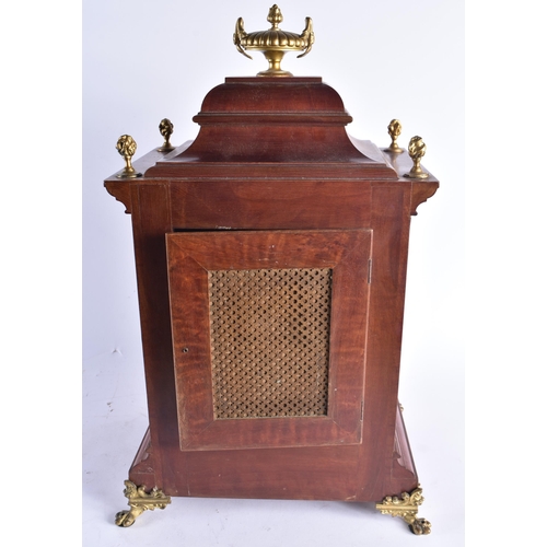 1473 - A LARGE ANTIQUE MAHOGANY PULL REPEAT BRACKET CLOCK with gilt brass mounts. 50 cm x 28 cm.