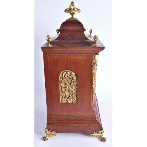 1473 - A LARGE ANTIQUE MAHOGANY PULL REPEAT BRACKET CLOCK with gilt brass mounts. 50 cm x 28 cm.