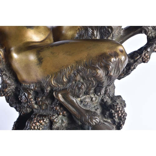 1474 - Attributed to Georges Omerth (1895-1925) GIlt bronze, Marble base, Nude satyr reclining on may vine.... 