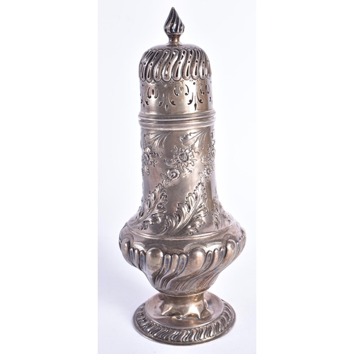 1480 - A LATE VICTORIAN SILVER SUGAR SIFTER. 215.5 grams. London 1892. 21.5 cm high.